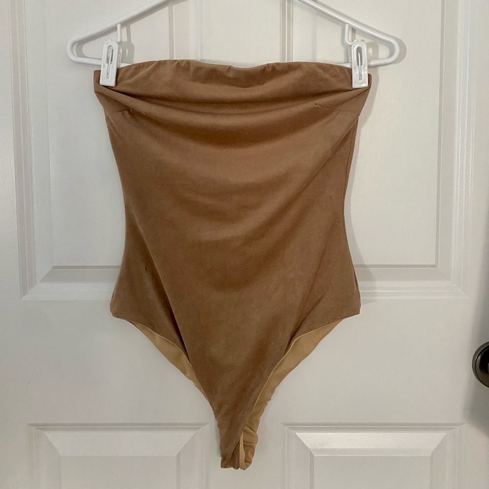 Suede Strapless Bodysuit